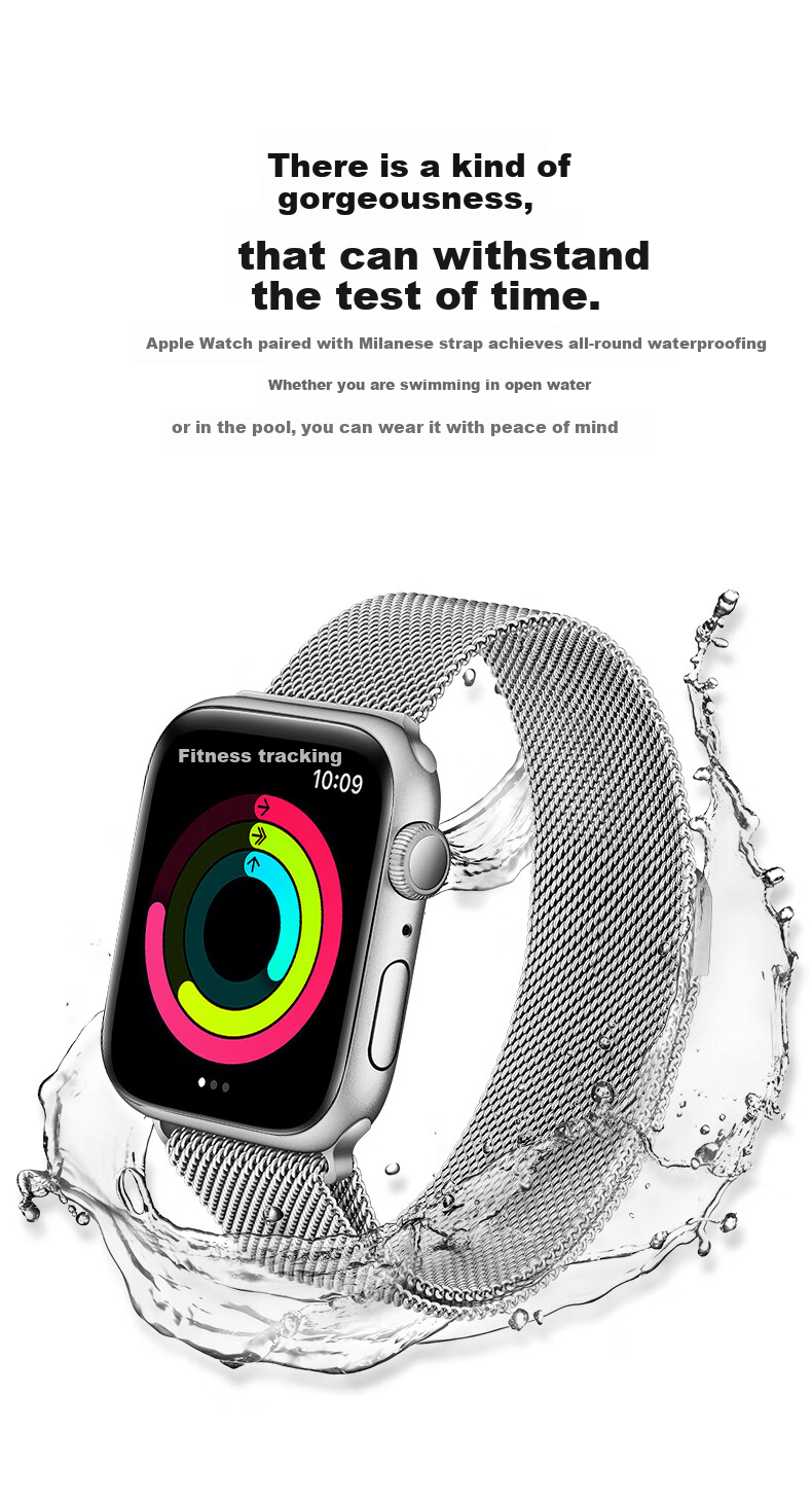 M&Q Suitable for Apple Watch Band, Compatible with Apple IWatch Milanese Loop S8/7/6/SE/5/Ultra 7