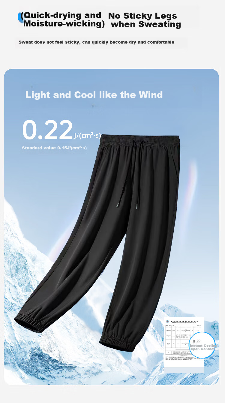 MiiOW Ice Silk Quick-Dry Pants for Women, Summer UPF50+ Sun Protection, Cool-Feeling Ankle-Tied Slimming Casual Mosquito-Proof Running Fitness Sports Pants 4