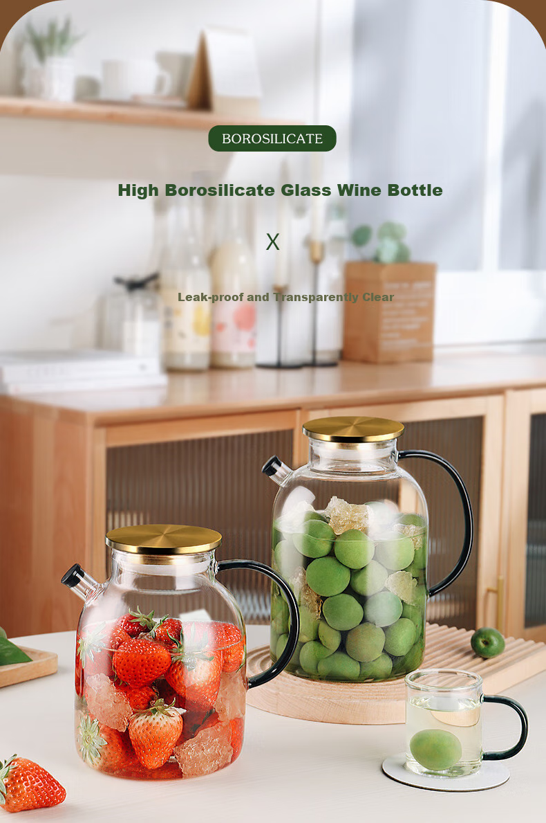 CRISTALGLASS Glass Infusion Bottle, Specialized Bottle for Infusing Liquor, Sealed Alcohol Container, Home-Use Herbal Wine Jar, Plum And Ginseng Wine Bottle, 2.5L 2