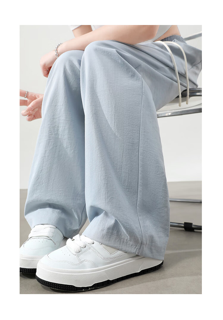 Ziyouxi Wide-Leg Pants for Women, Summer Lightweight 2026 New Style, High-Waisted Slimming Loose Draping Dopamine Straight Casual Trousers 11