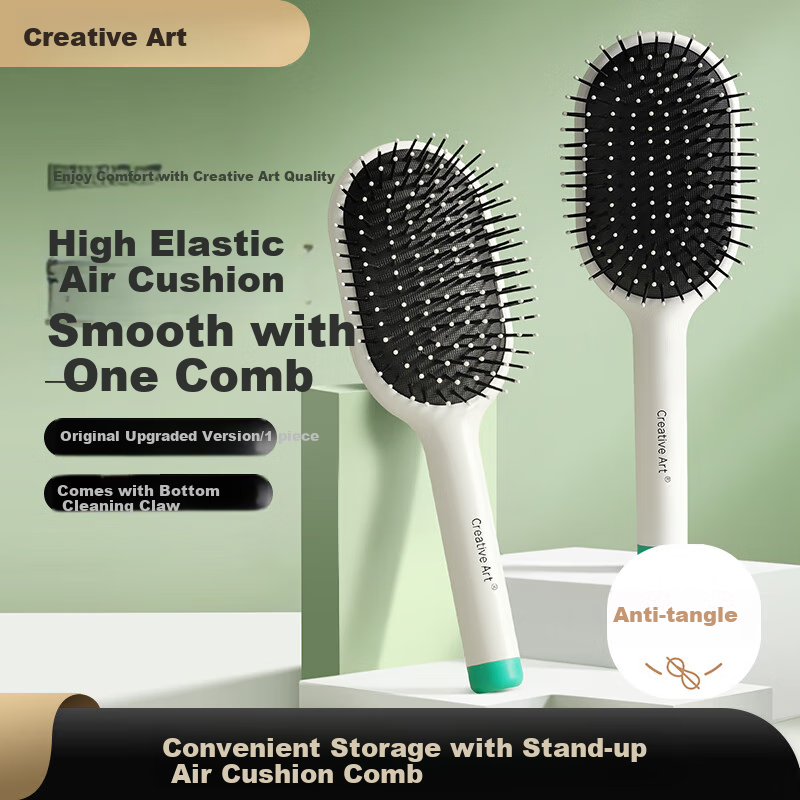 Creative Art Air Cushion Comb for Men And Women, Volumizing Tool, Puff Cushion Comb, Gentle on Hair, Massage Function, for Dorm And Home Use, Styling And Anti-Tangling