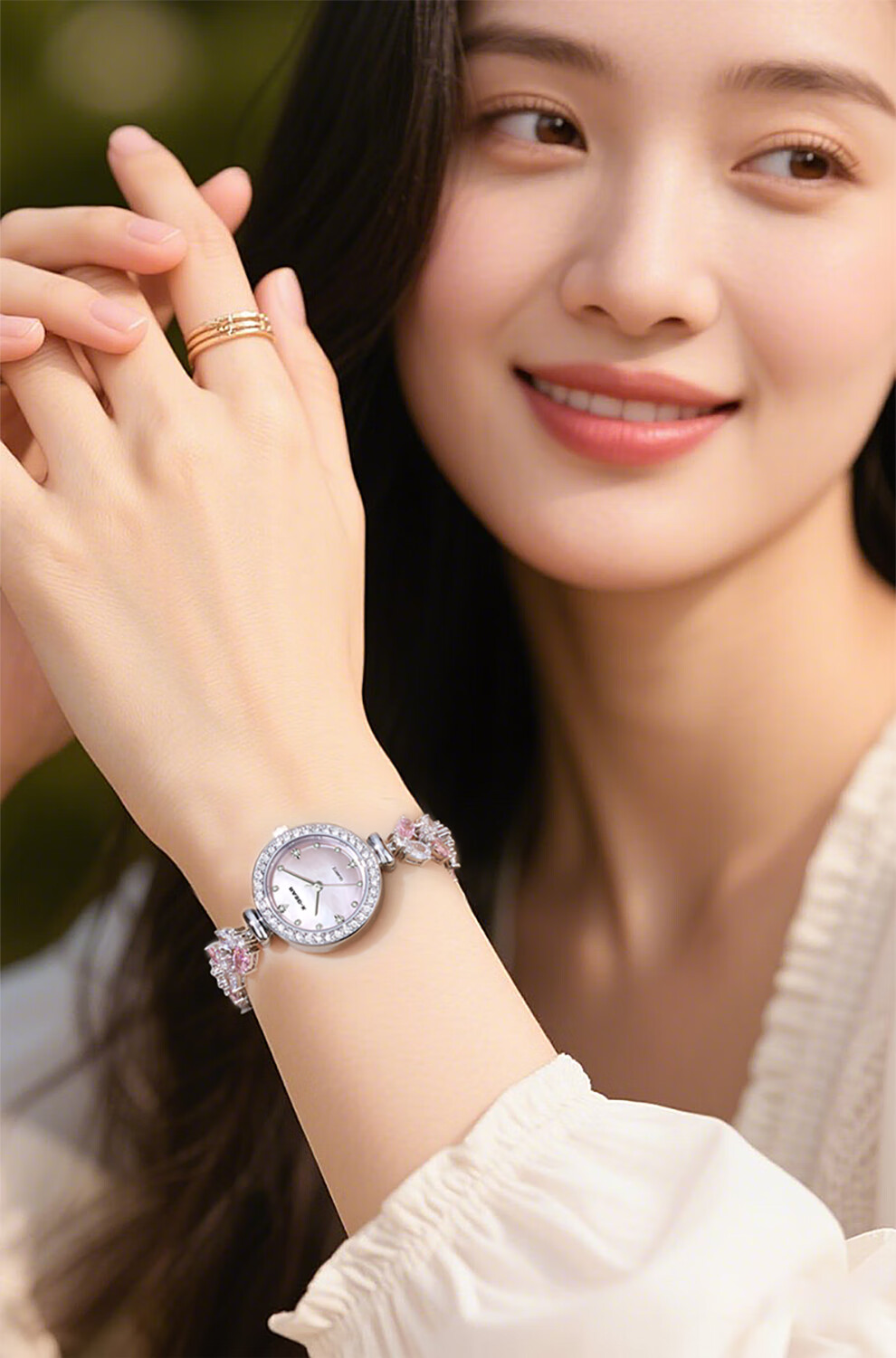 X-GEAR Dreamy Heart Watch for Women, Small Dial Quartz Watch with Diamond Bracelet, Sweet Girl Birthday Gift for Girls 1