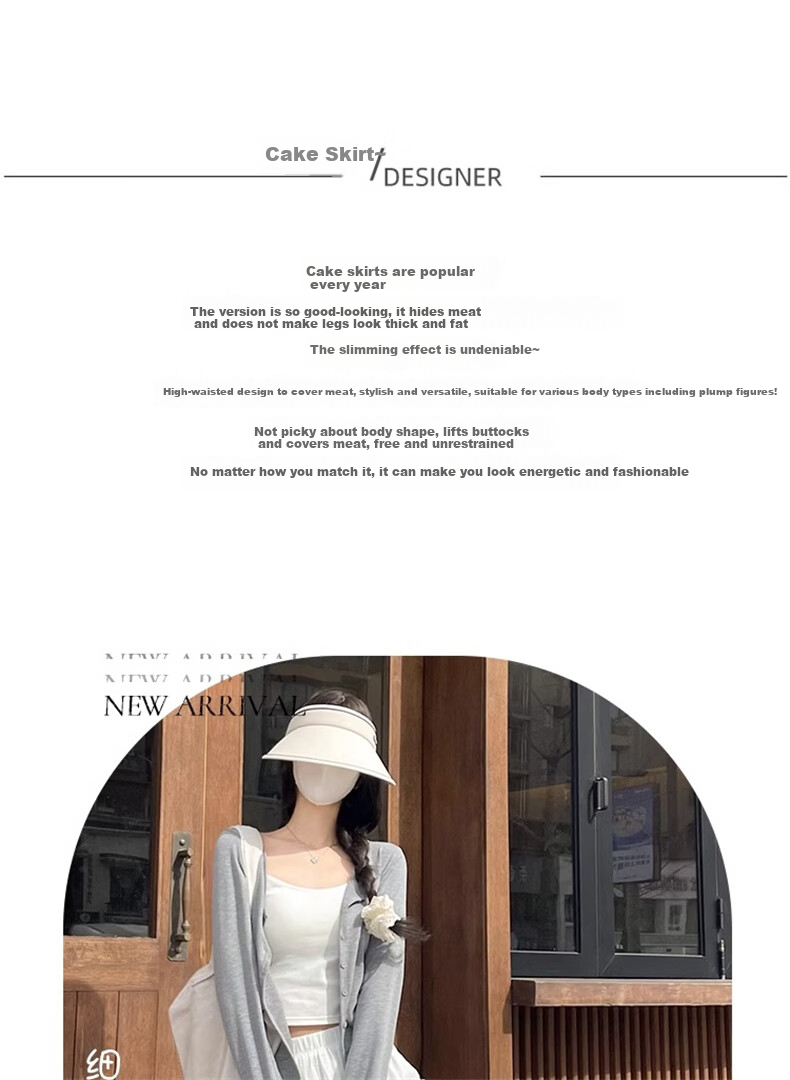LangSha White Midi Skirt for Women, Spring 2026 New High-Waisted Slimming A-Line Puffy Skirt, Mid-Length Lace Cake Skirt 2
