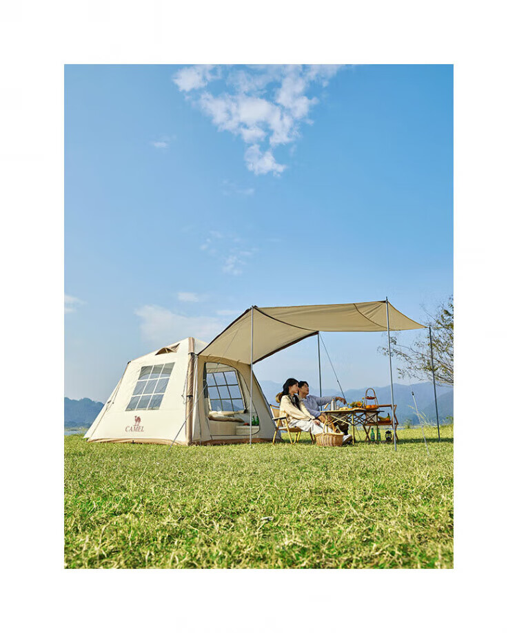 CAMEL Flow Cloud Small House Sun Protection And Rain Protection Automatic Inflatable Tent Canopy 173BANA107-1A Pearl White/ice Coffee 21