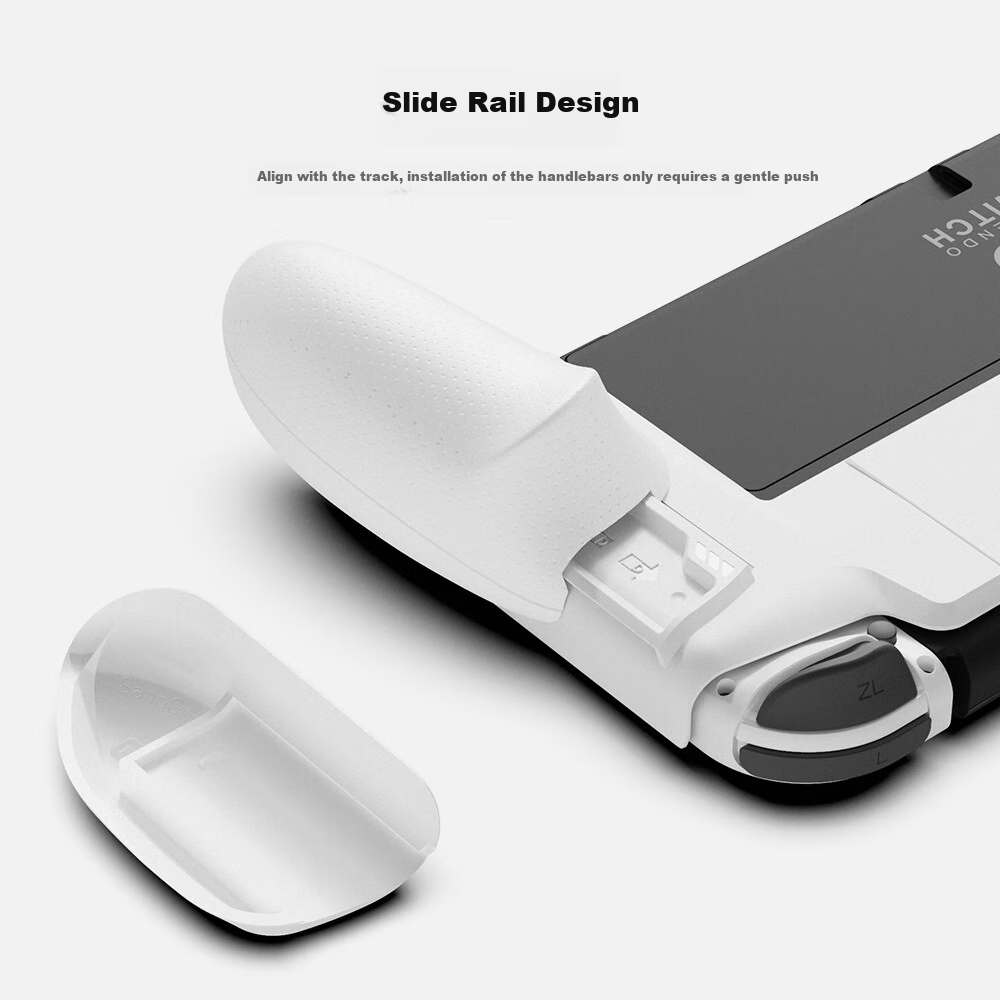 Skull & Co. Switch OLED Protective Case, Direct Plug-In Base without Blocking Stand, Compatible with NeoGrip Battery Life, White Single Item 4