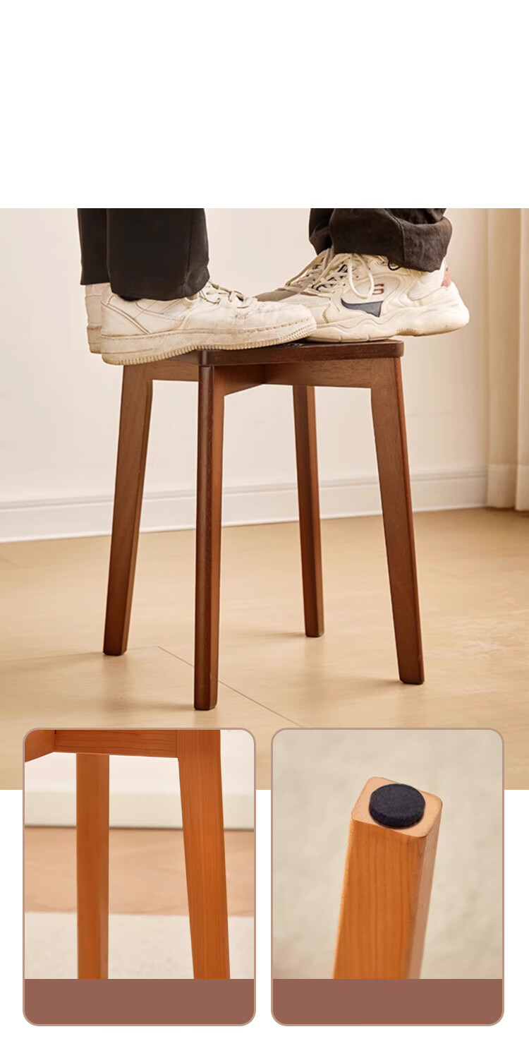 Yupin Stool, Household Square Stool, Dining Chair, Small Stool, Stackable Soft Cushion Stool, HK5167, Two-Piece Set 5