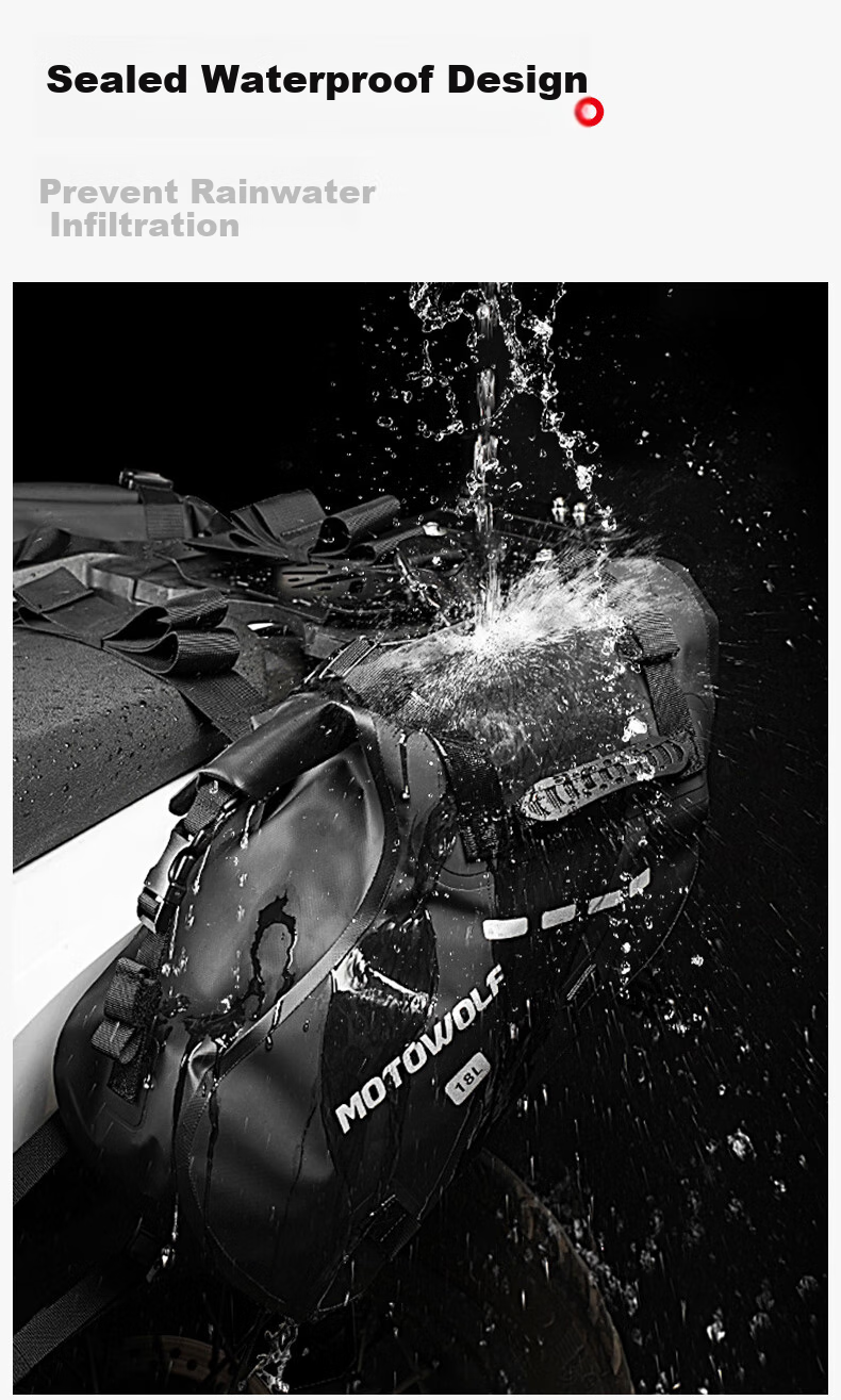 MOTOWOLF Motorcycle Rear Seat Cover, Rider Riding Bag, Waterproof Bag, Wear-Resistant Tail Bag, Hanging Bag, Motorcycle Equipment Side Bag, Large Capacity 3