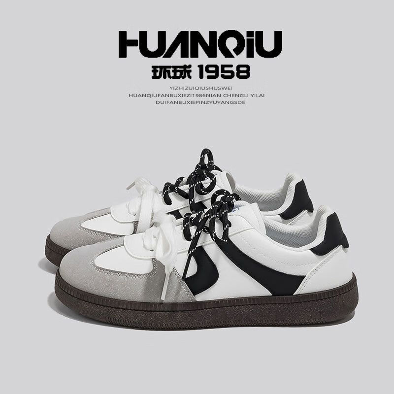 HUANQIU Gray Dexun Shoes for Women, Niche Original Korean Style Student Sneakers, New Versatile Casual Skateboard Shoes for Women in Spring 2026