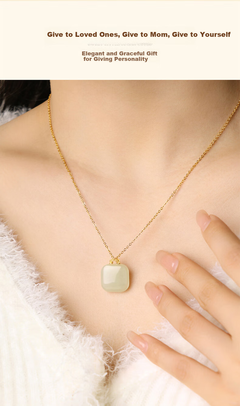Yang Chuang Shi Shang China Gold Hetian Jade Silver Necklace for Women, 2026 New Style Birthday Gift for Wife, Girlfriend, Mother S925 8