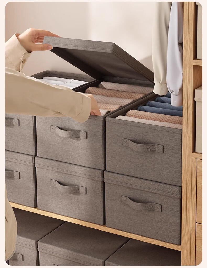 JiaDu Clothes and Pants Storage Box Divider Wardrobe Organizer Underwear Jeans Layered Storage Container Organizer Box 1