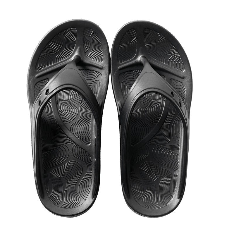 Coqui Men's Outdoor Beach Flip Flops Soft Cushioned Thick Sole Sandals Black Size 42-43 CQ2563