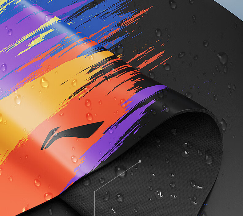 Li-Ning Swimming Cap, Long Hair Silicone Waterproof Swim Cap, Fashionable Printed Swim Cap for Men And Women, 4661 Black Colorful 14