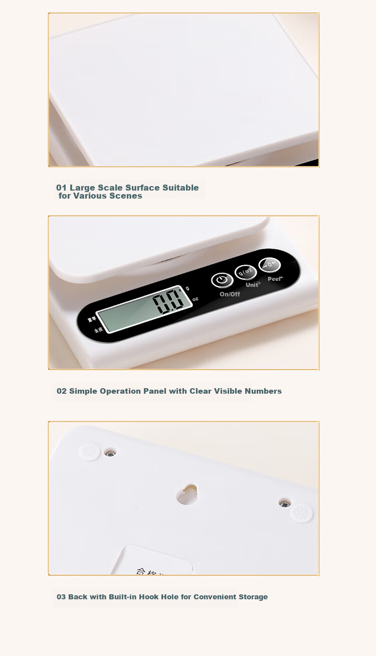 BJ Electronic Kitchen Scale, 0.1g/5kg High-Precision Food Scale, Baking Scale, Coffee Weighing Scale, Gram Scale 8