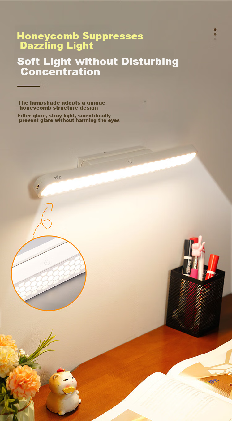 NVC Rechargeable Desk Lamp with Large Capacity Battery, 35-Hour Runtime, Bedside Lamp, Magnetic Suction Adhesive Cool Light, Nursing Light, Night Light KOO 2