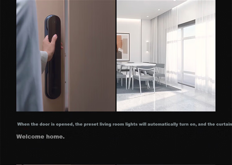 Aqara Smart Door Lock D100 Fully Automatic Sliding Fingerprint Lock, Integrated with Mijia APP/iOS HomeKit, Carbon Black 8
