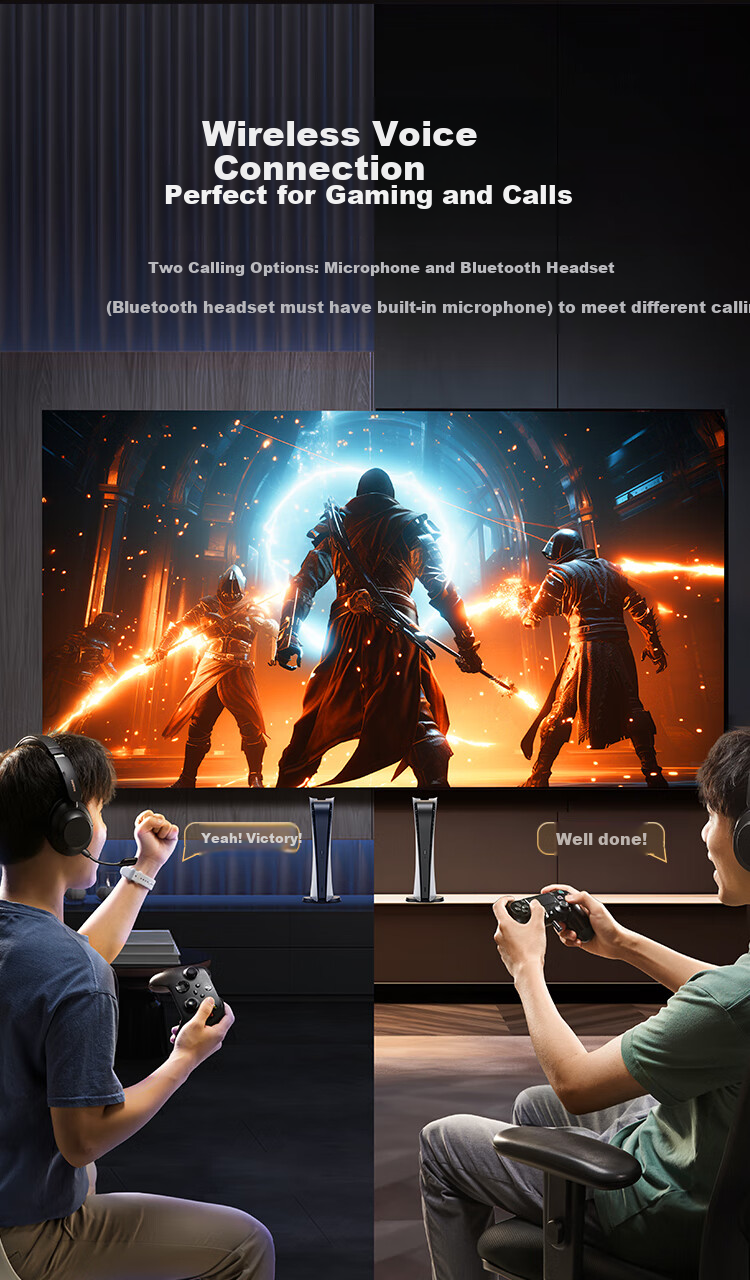 UGREEN USB Bluetooth Adapter 5.3 Gaming Edition Compatible with PS5/PS4/Switch Connects Computer to Wireless Headphones And Speakers Supports Calls Ultra-High Sound Quality 4