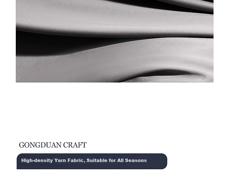 Shuixingjiafang Four-Piece Bedding Set, 100 Thread Count Pima Cotton, Pure Cotton 100% for Sleeping Naked, High-End Luxury Double Bed Set, 1.8m Bed, Gray 12