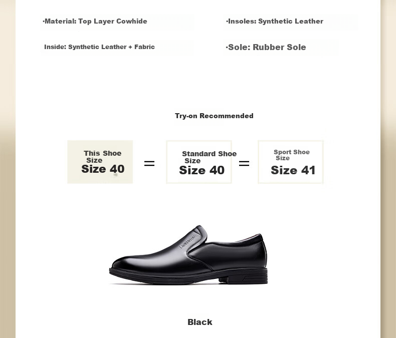 LAORENTOU Men's New Leather Shoes, Top-Grain Cowhide, Breathable, Non-Slip, Slip-On, Middle-Aged Business Casual Leather Shoes, LA223 Black 42 2