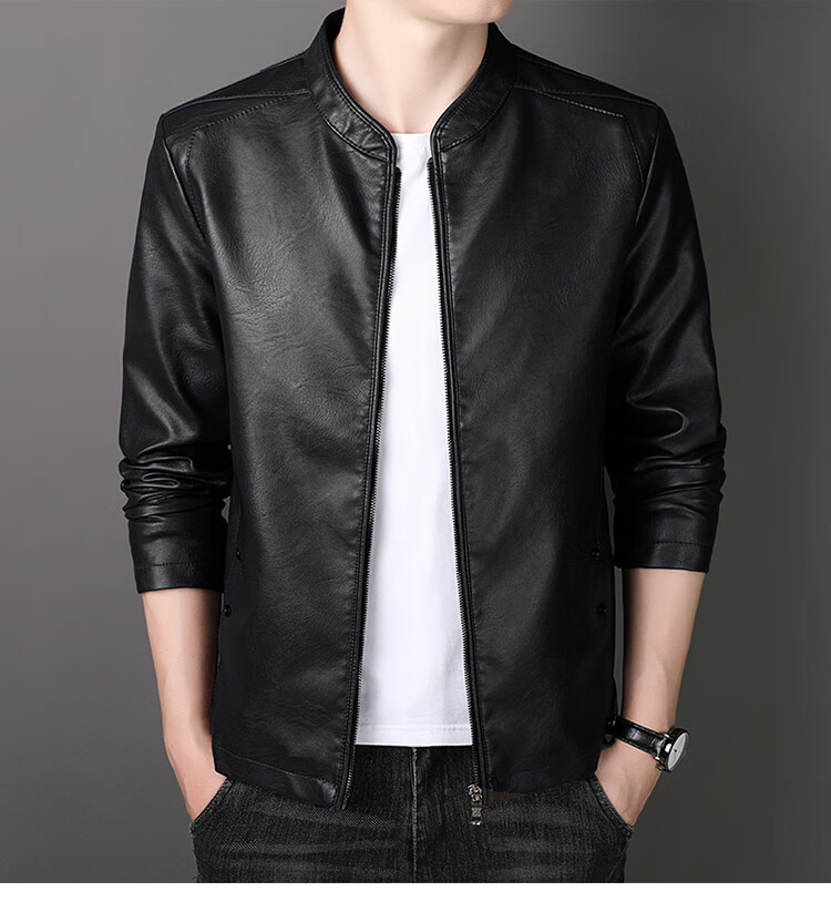 RED DRAGONFLY Men's Commuter Casual Fashion Baseball Collar PU Leather Jacket Coffee XL 7