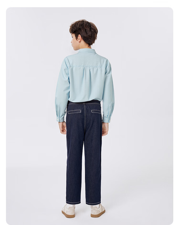 BALABALA Children's Long-Sleeve Shirt, Parent-Child Outfit, Autumn 2025, All-Cotton Brushed Fabric, Loose-Fitting, Skin-Friendly, 208325102202 17