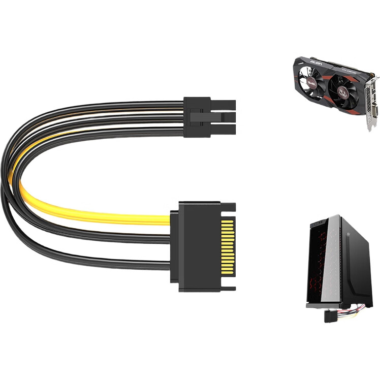 UGREEN Кабель питания видеокарты SATA 15P на 6P, адаптер питания для корпуса компьютера, 50943