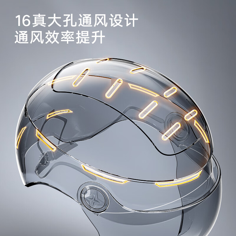 Yadea 3C Certified Electric Bike Helmet Motorcycle Four-Season Universal Half Helmet Sun Protection Anti-Fog Dual Lens Zero-Pressure Sunroof Unisex Electric Scooter Helmet Gray
