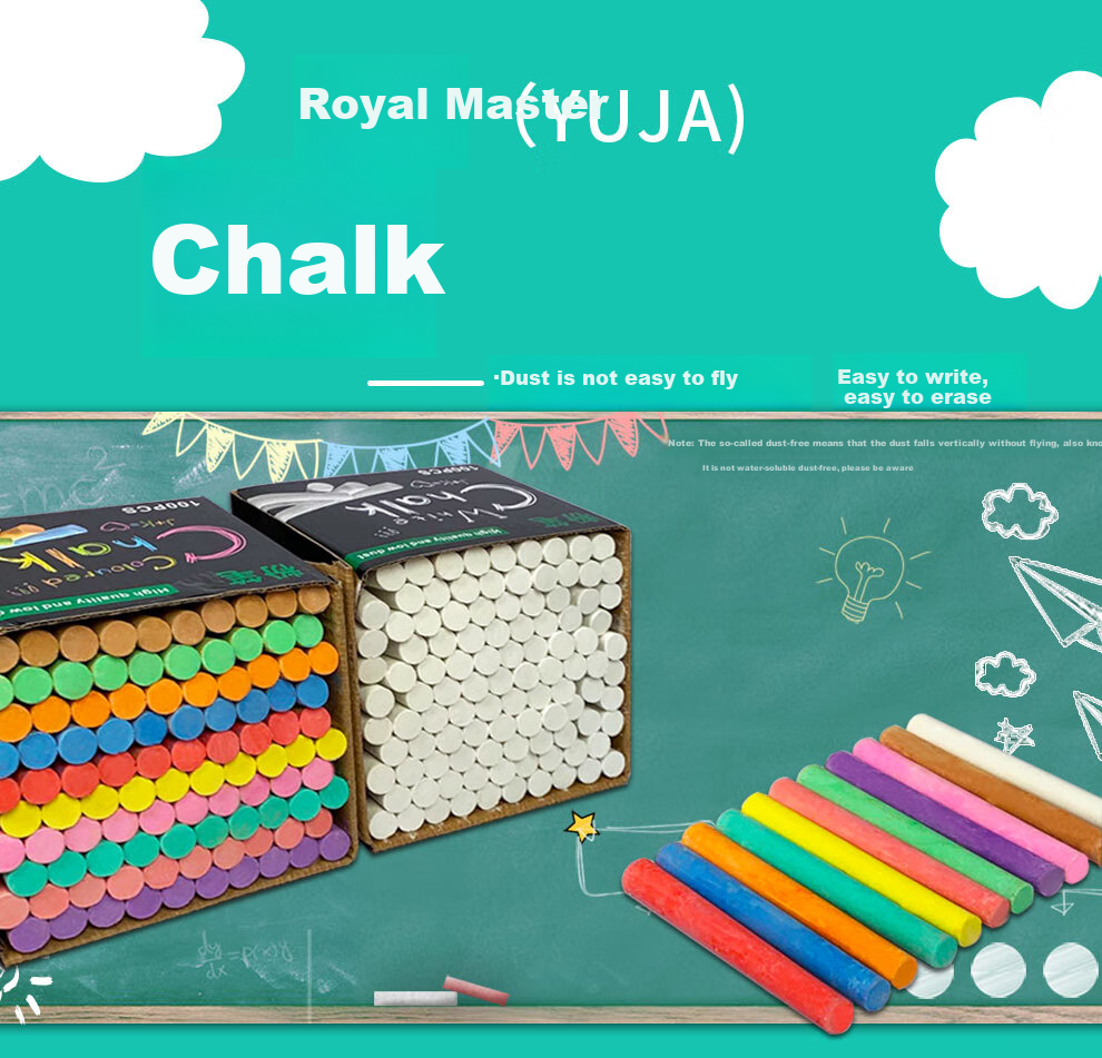 YUJA Red Chalk, 100 Pieces, Children's Doodle Pens, Dust-Free And Non-Toxic, for Green Board And Blackboard, Specialized Colored Chalk for Teachers' Teaching 1