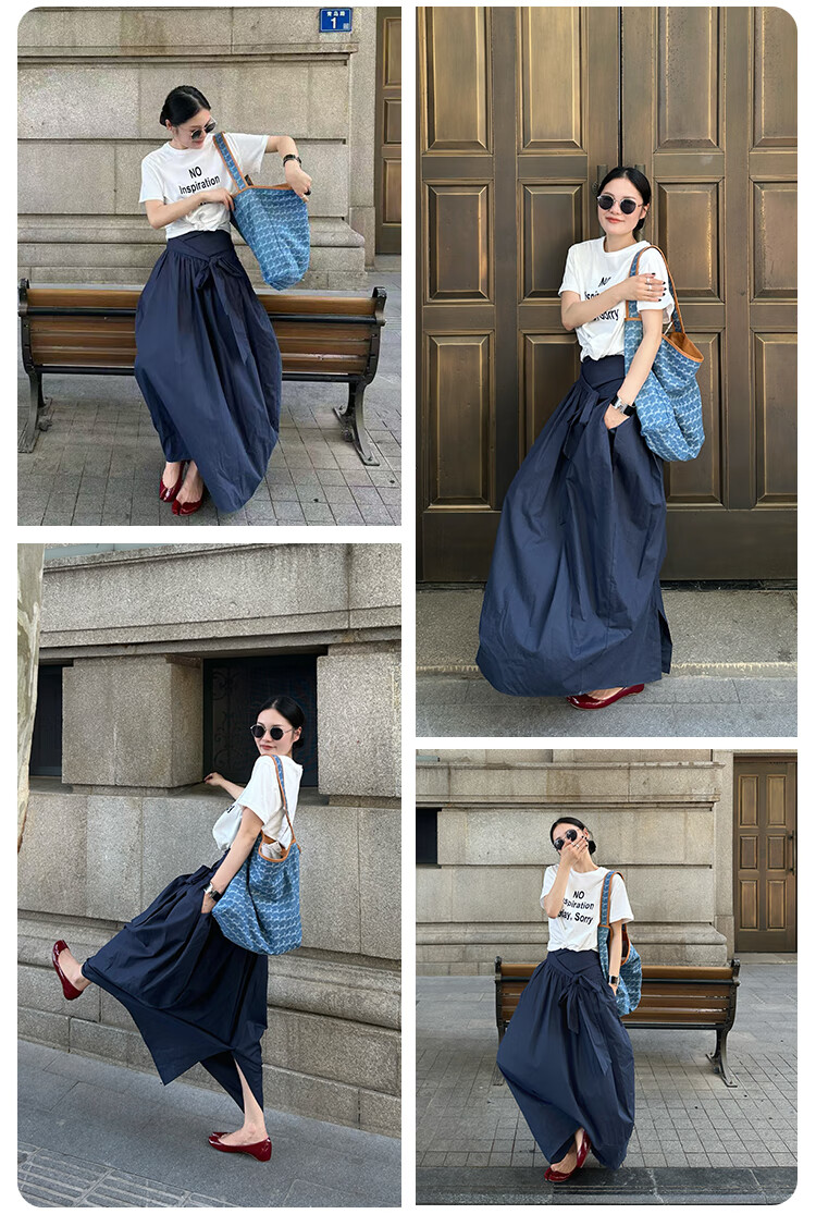 Mood Autumn And Winter Large Capacity Tote Bag for Women, Denim Canvas Lightweight Commuter Shoulder Underarm Bag, Birthday Gift Versatile Blue 4