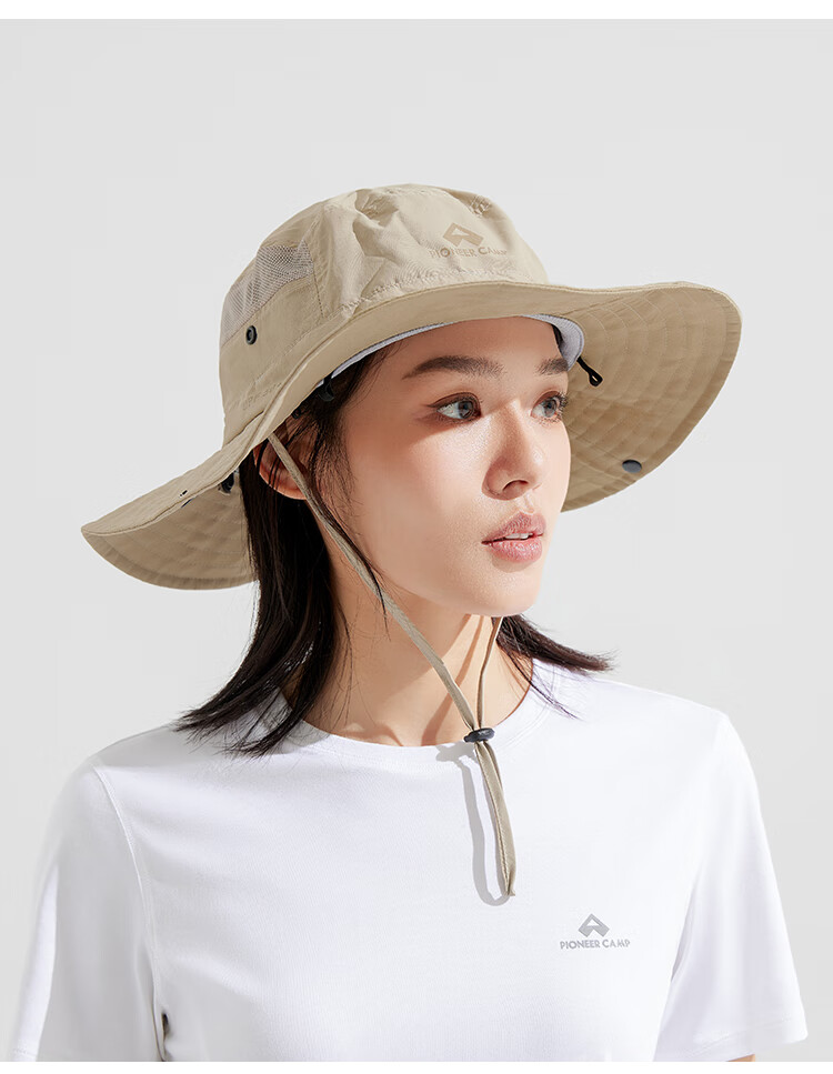 Toread Outdoor Sun Protection Bucket Hat with Face Mask for Men and Women, Large Brim Sunshade Fishing Hat, Black, Size L 8