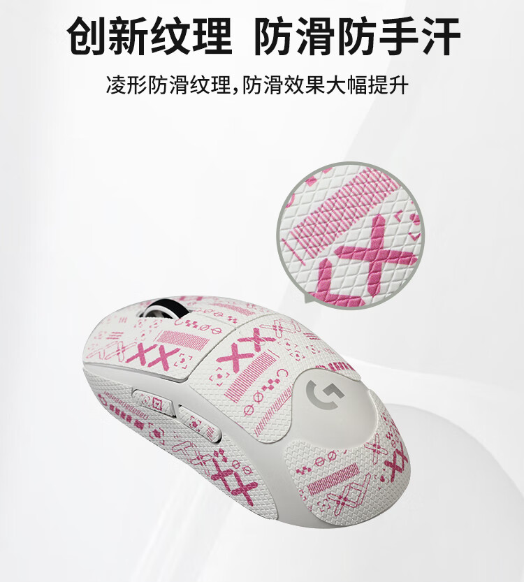Huoshi GPW2 Mouse Anti-Slip Sticker Dog Pee King 2nd/3rd Generation Sweat-Absorbing Anti-Slip Scratch-Resistant Mouse Sticker GPW 2nd/3rd Gen Pink Floral Full Coverage 2
