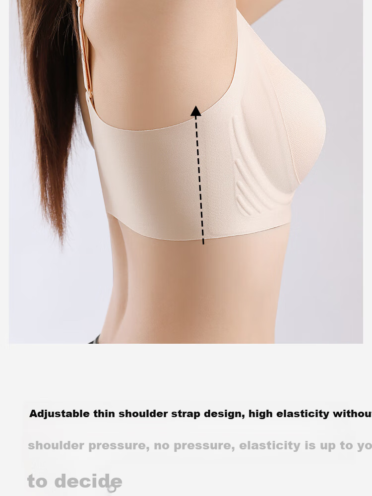 MiiOW Women's Underwear, Wireless Bra for Women, Summer Thin Breathable Lift-Up Anti-Sagging Push-Up Bra 10