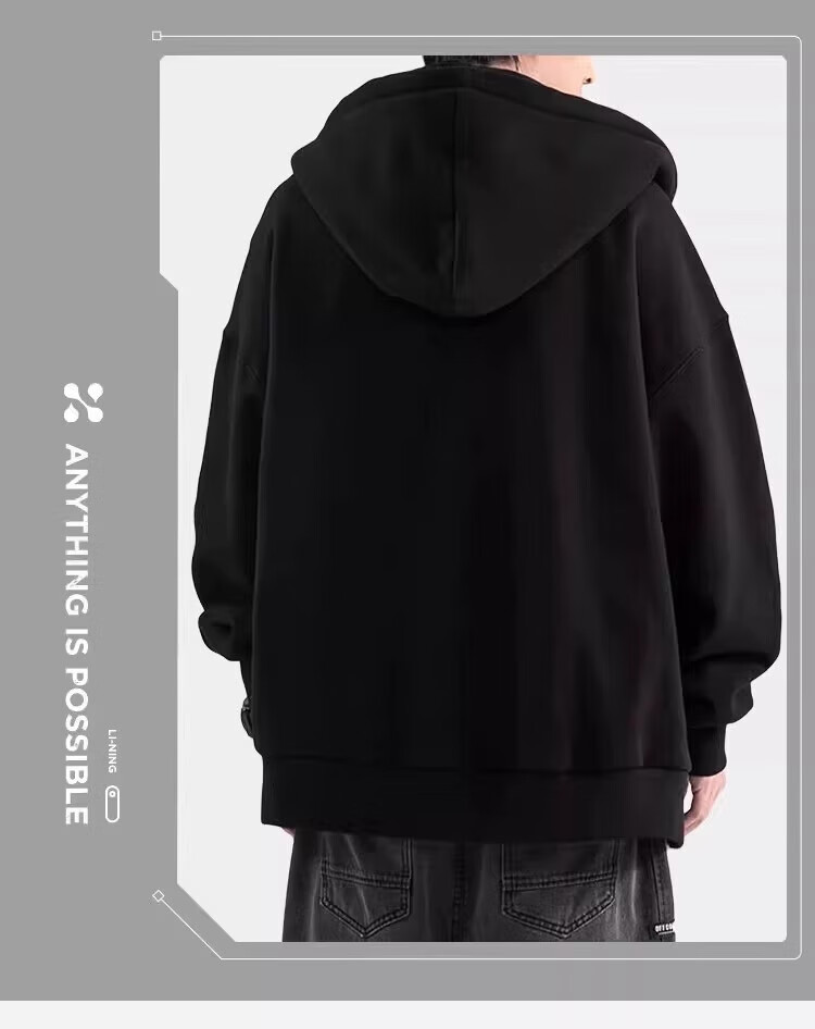 Li-Ning Men's Jacket Spring Autumn Winter New Hooded Sweatshirt Loose Casual Long Sleeve Versatile Sports Zip-up Top 9