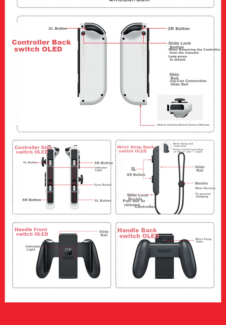 Nintendo Switch, Nintendo Gaming Console, Switch NS Hong Kong Version OLED Edition Game Console, with White Joy-Con, Portable Game Handheld 10