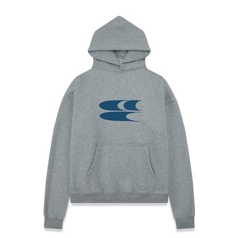 CryingCenter Logo Print New Style Fleece-Lined Thickened Xinjiang Cotton Hoodie Mist Gray S