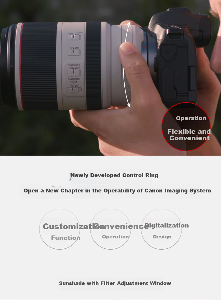 Canon RF70-200mm F2.8 L IS USM L-Level Telephoto Zoom Lens for EOS R System, Full-Frame Mirrorless Camera Specific, Filter Gift Set 12