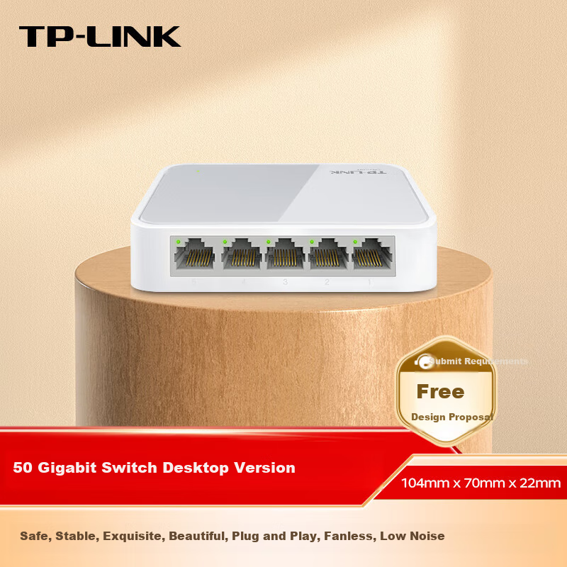 TP-LINK 5-Port 100Mbps Switch, Surveillance Network Cable Splitter, Home Dormitory Splitter, TL-SF1005+