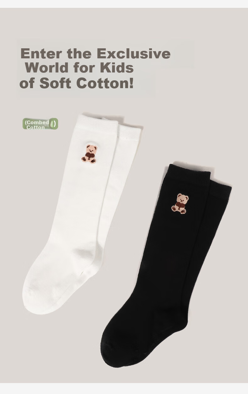 Barbie Girls' Mid-Calf Socks, Children's Long Socks, Spring And Autumn Cotton Socks, White Calf-Length Socks for Girls, Student Half-Leg Long Socks 4