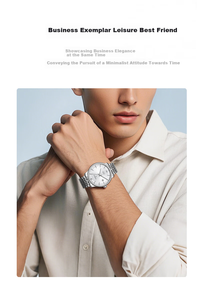Beijing Men's Fully Automatic Mechanical Watch, Classic Steel Strap, Calendar, Domestic Brand Birthday Gift for Me 6