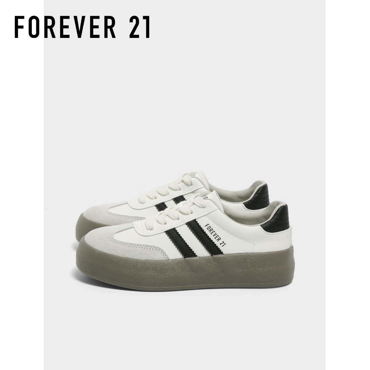 FOREVER21 Thick-Soled Genuine Leather Training Shoes for Women, 2025 New Autumn Style, Breathable Versatile Classic Retro Casual Sneakers to Match Skirts