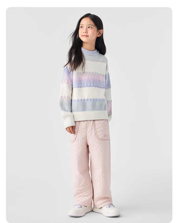 BALABALA balaOne Girls' Straight Down Pants Children's Winter Warm Trousers 2025 208425108002 4