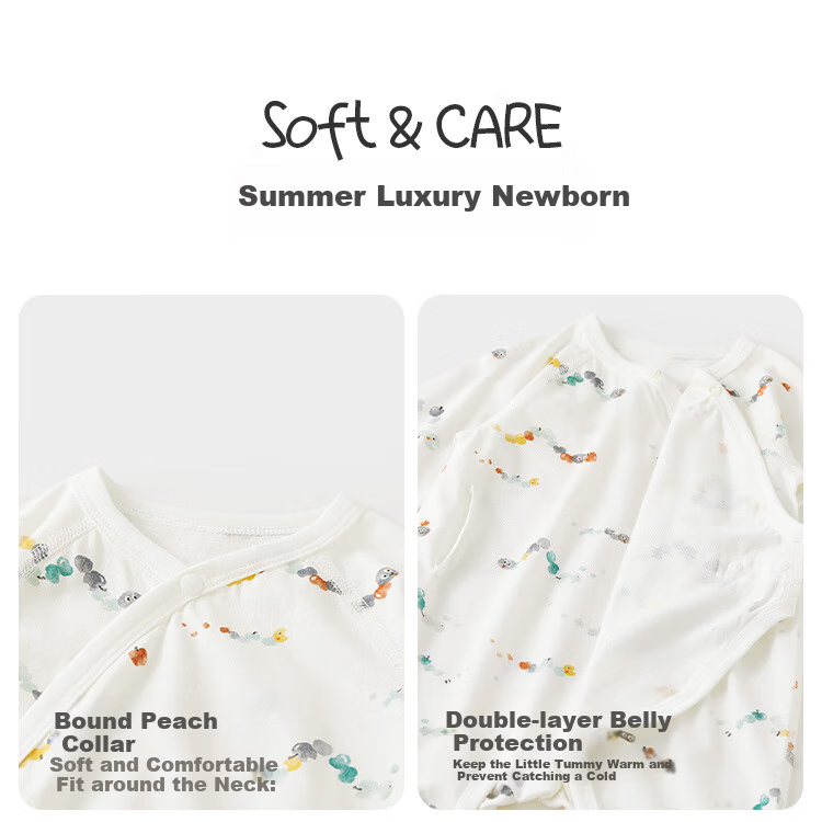 Wismorni [Antibacterial And Anti-Mite] Newborn Onesie, Summer Thin Style, Baby Clothes, Infant Summer Outfit 7