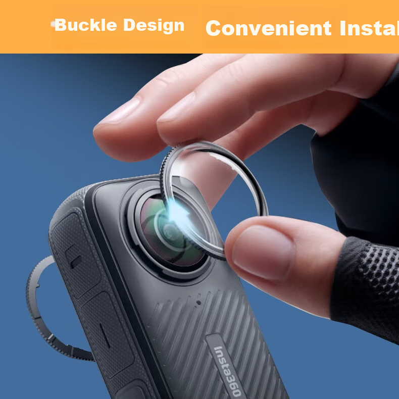 Qiye Lens Protector, Tempered Glass Film, Glass Protective Case, Suitable for Insta360 X5 Panoramic Camera Accessories, Instax5 Protective Cover, Glass Version X5 4