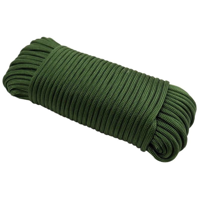 Jiuchangu Nylon Rope 8mm x 100m Military Green Packing Rope High Strength Binding Cord Core-Wrapped Wear-Resistant Anti-Aging Nylon Tie Braided Clothesline Packaging Rope