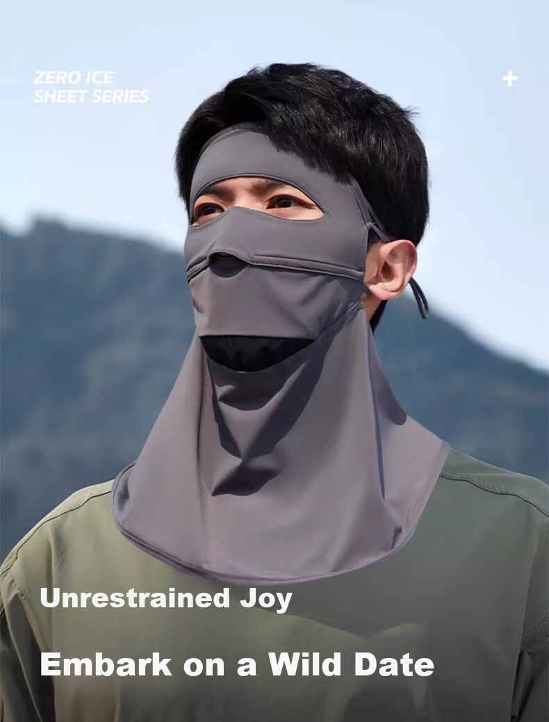 Ousen Sun Protection Face Mask for Men, Summer UV-Resistant, Cycling, Outdoor Hiking, Windproof, Dustproof, Sun-Shading, Ice Silk Full Face Mask 10