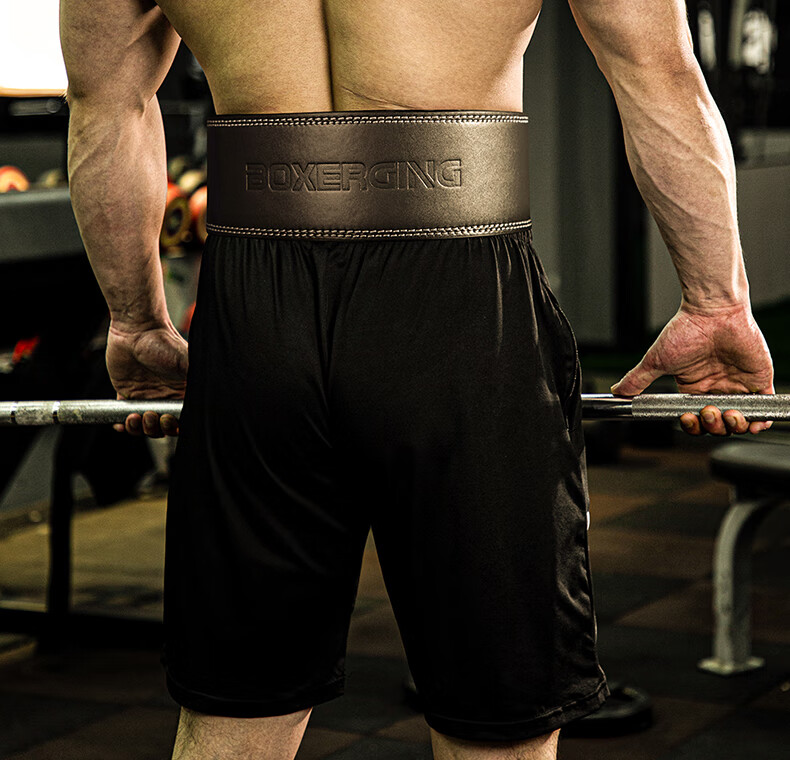GINGPAI SPORT Professional Powerlifting Gym Belt Quick Release Squat Deadlift Leather Lever Weightlifting Support Gray M 6