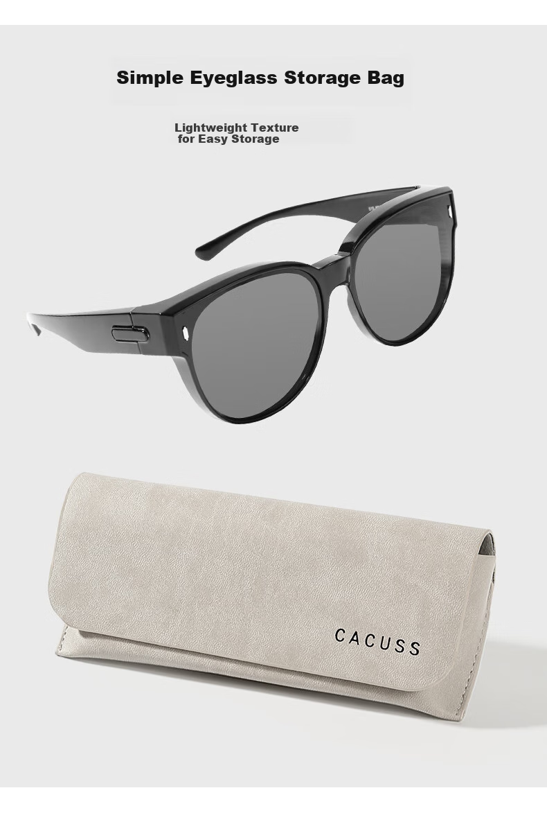 CACUSS Sunglasses for Women, High-Definition Polarized Glasses, Driving Anti-Glare UV Protection, Toad-Eye Glasses, Suitable for Myopia 6
