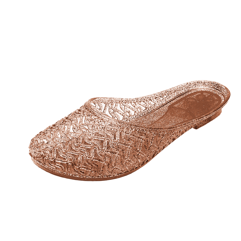 FOOTOPPO Crystal Slip-On Sandals for Women, Fashionable And Stylish Home Slippers, Summer Non-Slip Closed-Toe Slippers for Wome