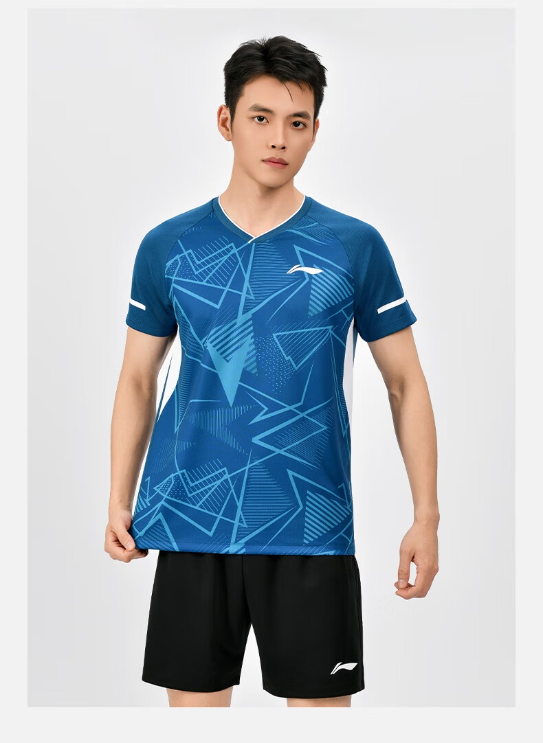 LI-NING Unisex Badminton Short Sleeve Match Set Two-Piece Club Series Sports Teamwear 9