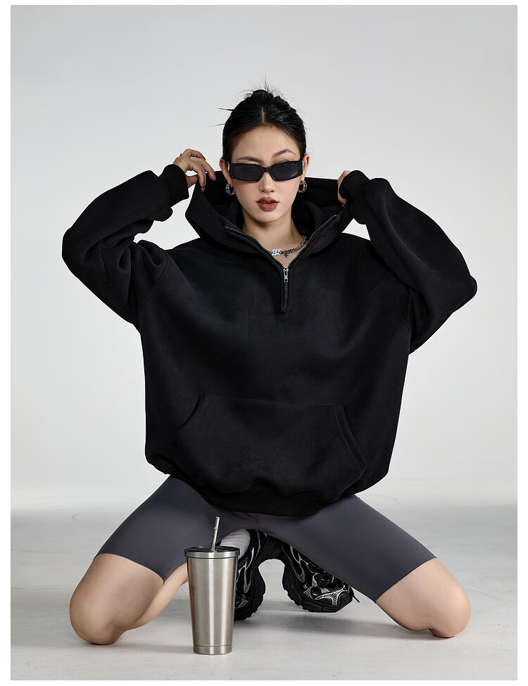 ICH MODE American Vintage Oversized Hoodie Women Spring Loose Jacket New Oversize White Flower Gray XL 21