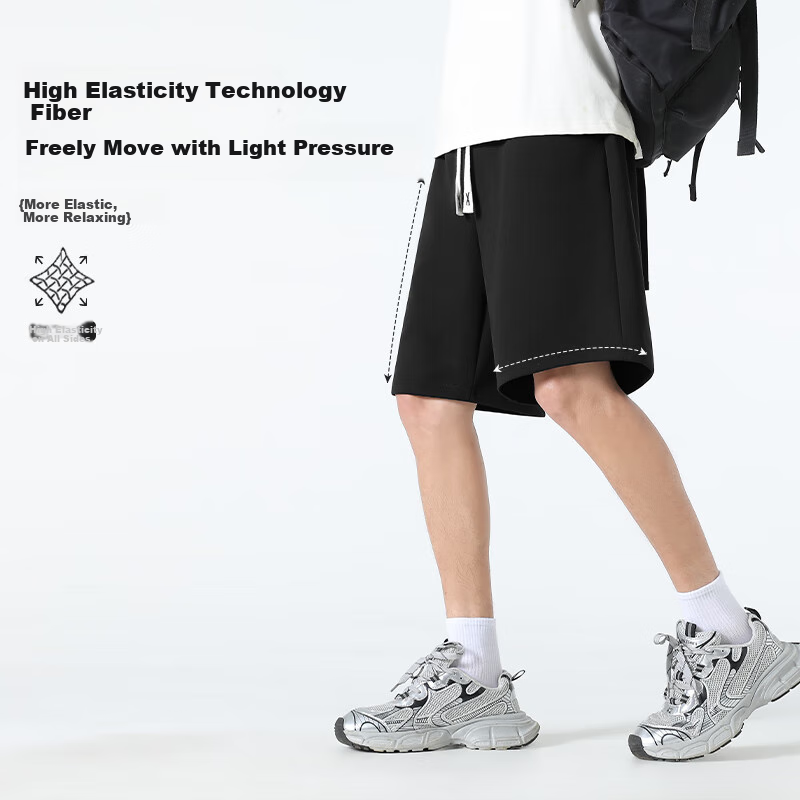 MINISO Summer Shorts for Men, Quick-Dry Sports Casual Trendy Antibacterial Sun-Resistant Outdoor Men's Knee-Length Shorts Z Light Gray L